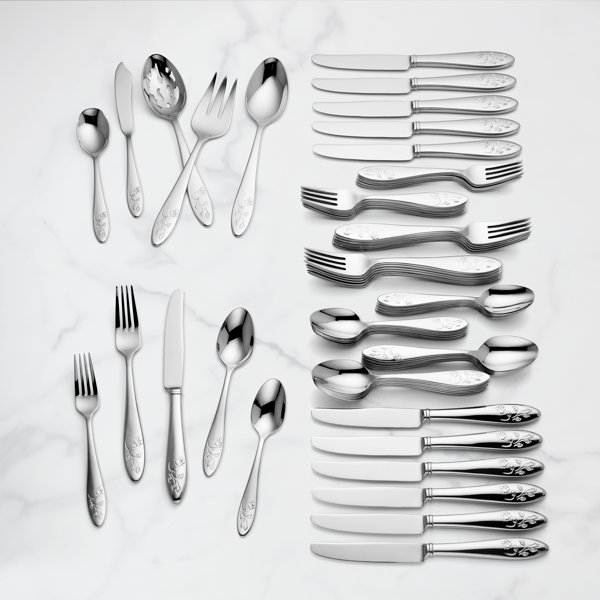 Lenox Butterfly Meadow Stainless Steel Flatware Set of 65 & Reviews Wayfair